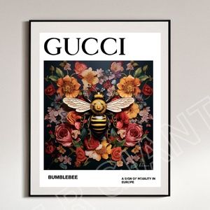 Gucci Bumblebee Print 11x17 Wall Art Wall Decor Gucci Art